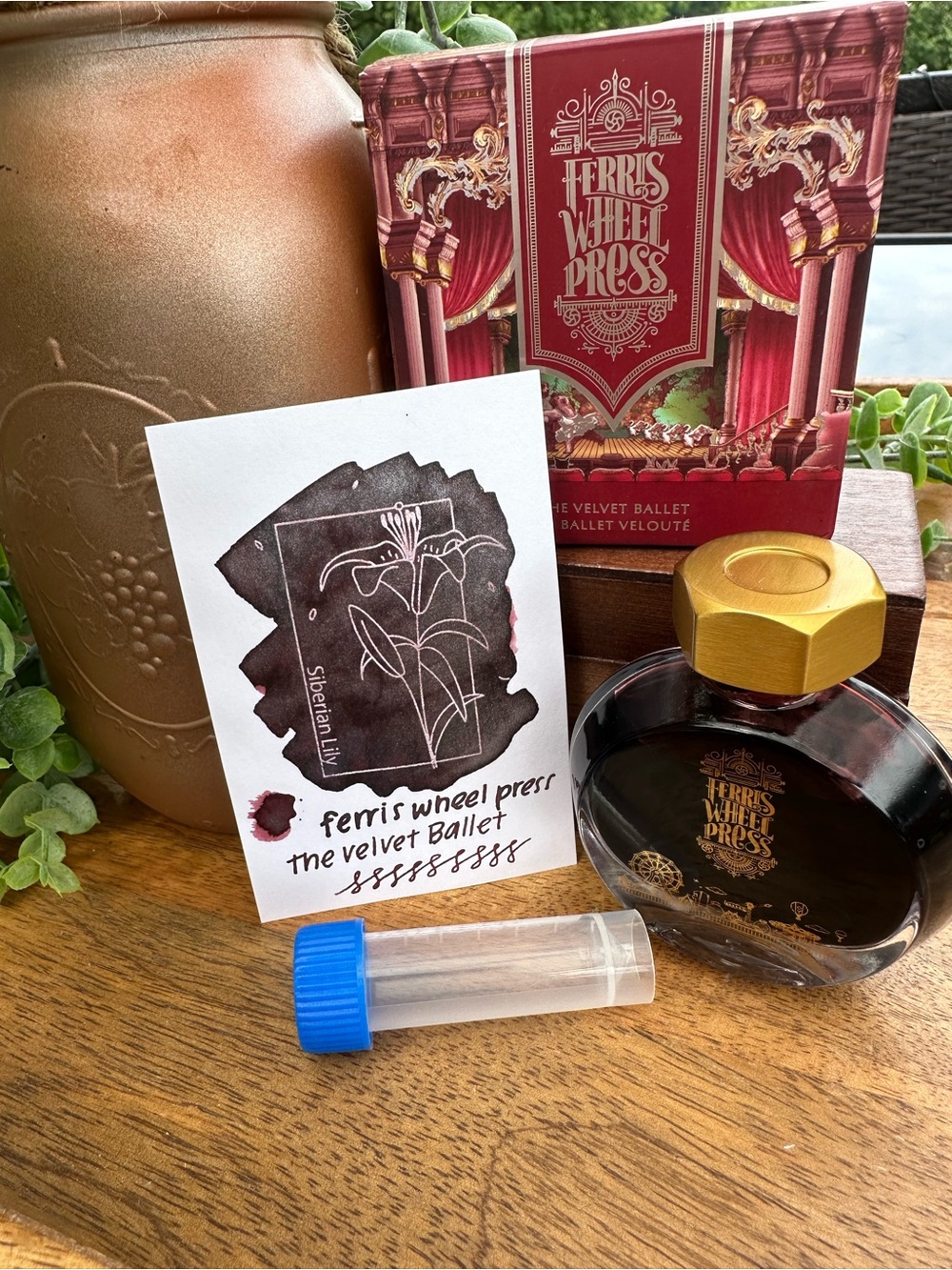Ferris Wheel Press The Velvet Ballet Ink Sample- Burgundy/Gold
